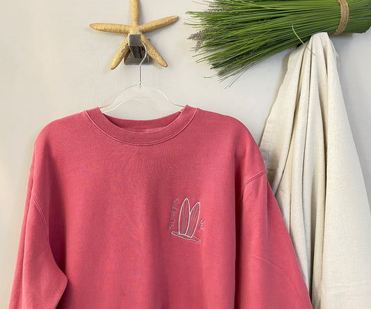 Surfs Up Coral Sweatshirt