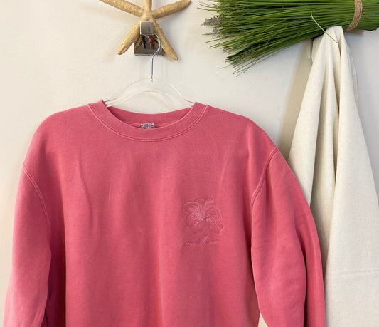 Hibiscus Flower Coral Sweatshirt