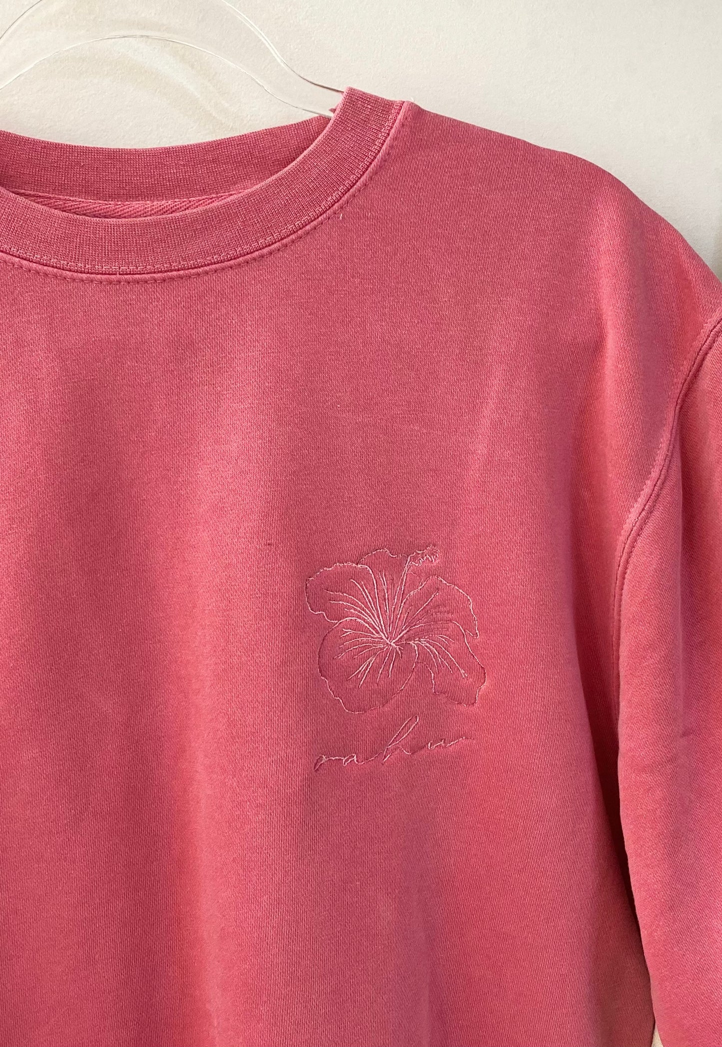 Hibiscus Flower Coral Sweatshirt